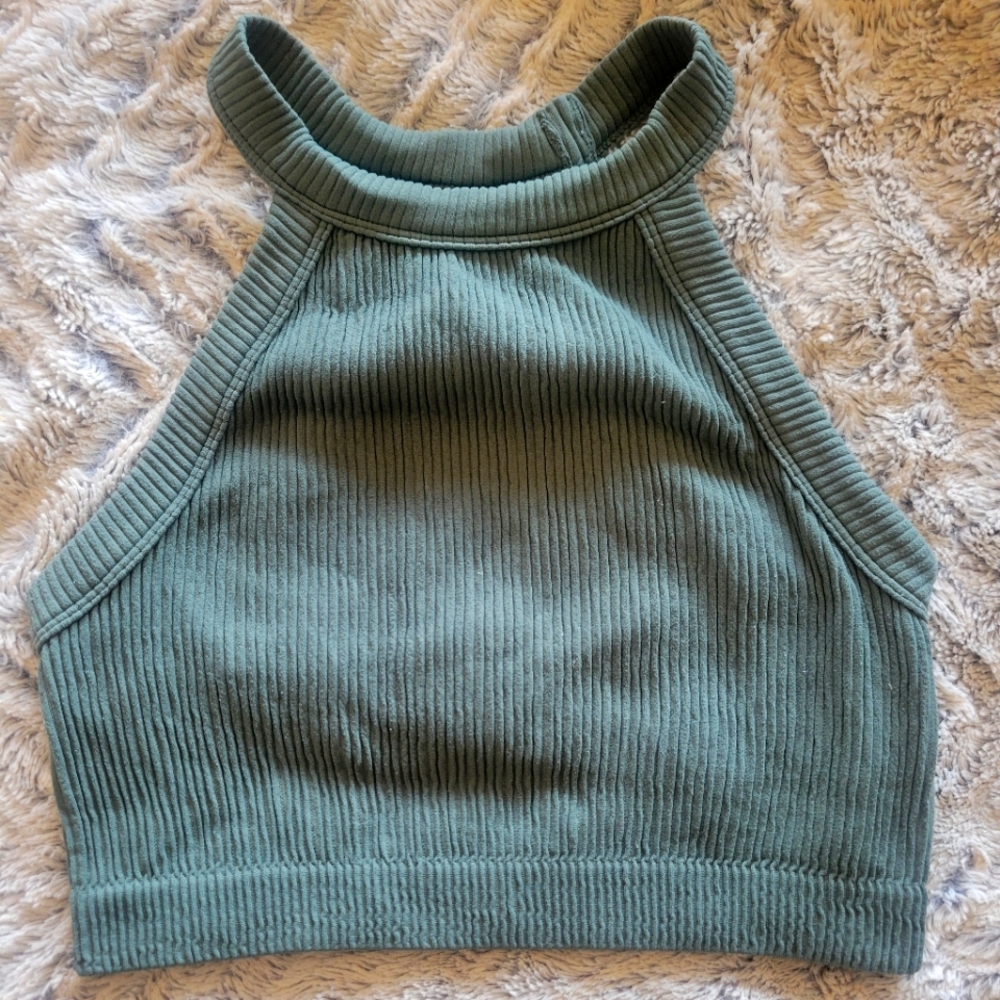 Aerie Ribbed Sage Tank Top